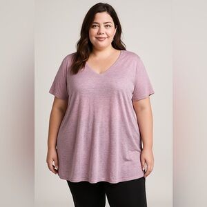 Cato Women’s Soft Purple Knit Semi-Sheer Tunic Tee 18/20W Relaxed Fit Beach